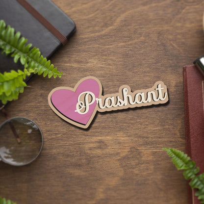 Heart Name Fridge Magnet – 3D Cutout Custom Design - Sblossom