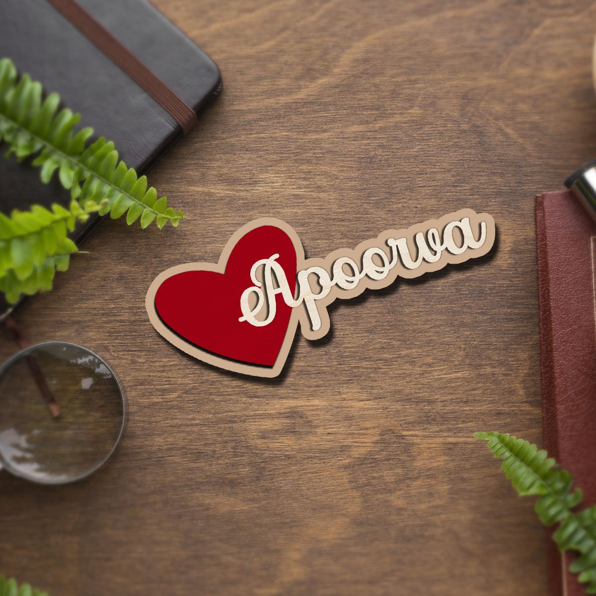 Heart Name Fridge Magnet – 3D Cutout Custom Design - Sblossom