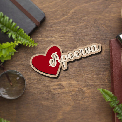 Heart Name Fridge Magnet – 3D Cutout Custom Design - Sblossom