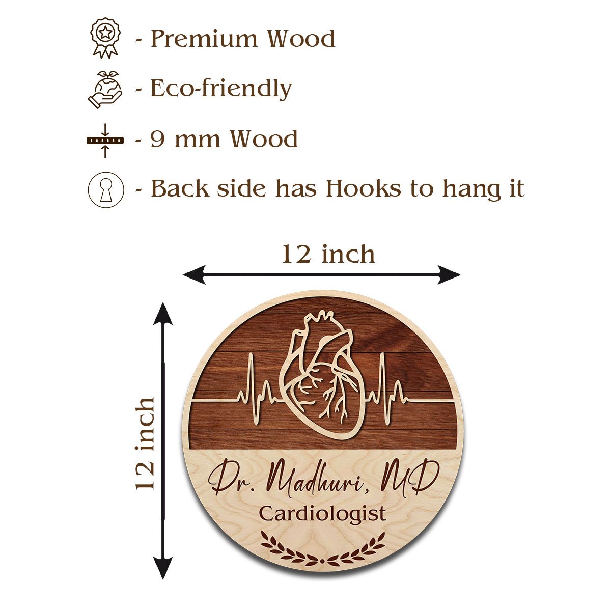 Heart Name Plate Design – Anatomical Cardiologist Board - Sblossom
