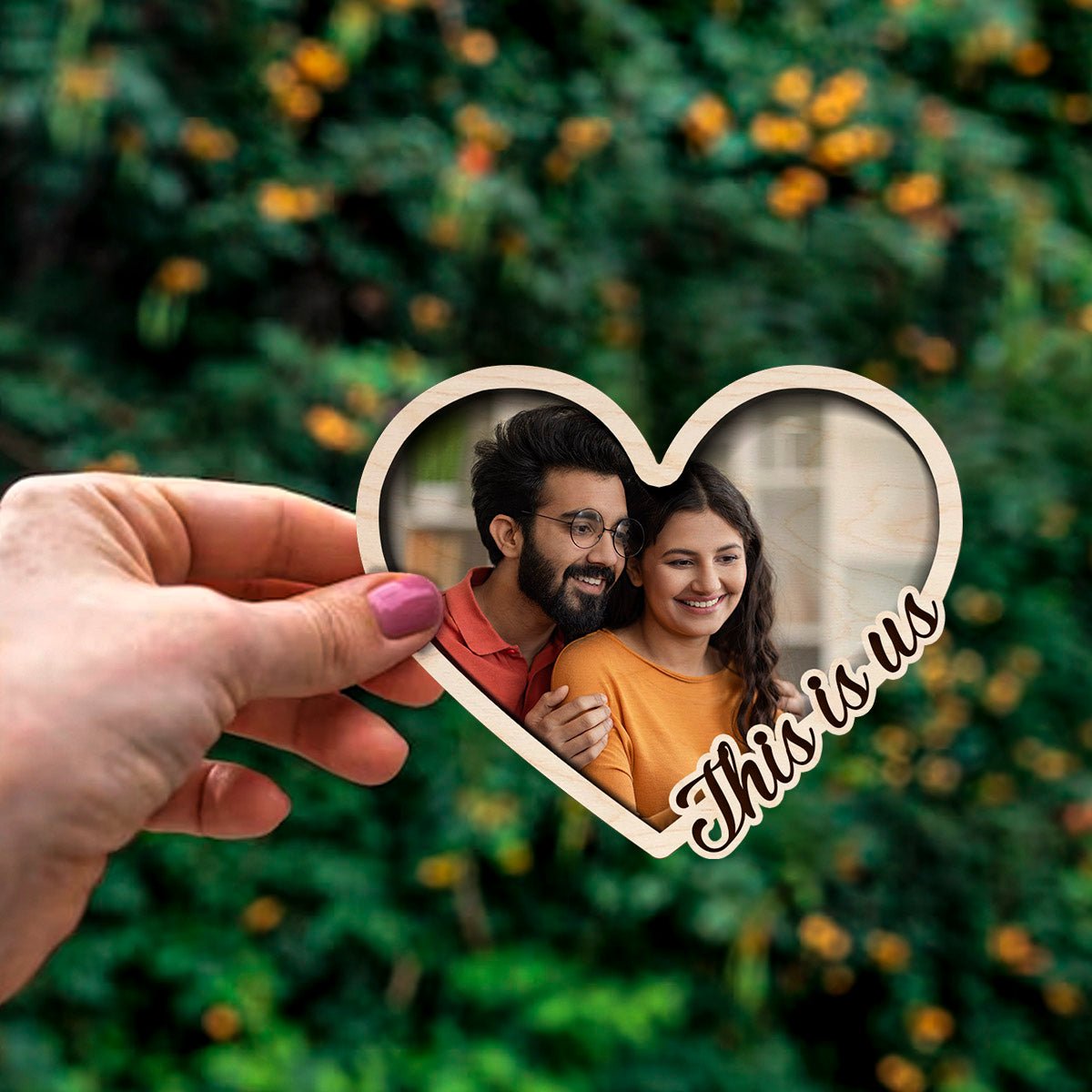 Heart Photo Fridge Magnet – 3D Personalized Print Wood - Sblossom