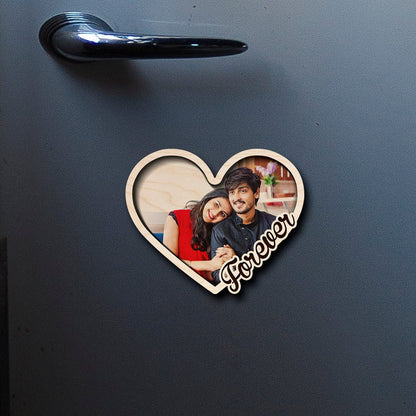 Heart Photo Fridge Magnet – 3D Personalized Print Wood - Sblossom
