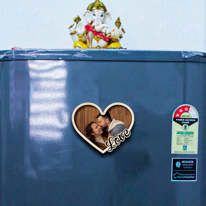 Heart Photo Fridge Magnet – 3D Personalized Print Wood - Sblossom