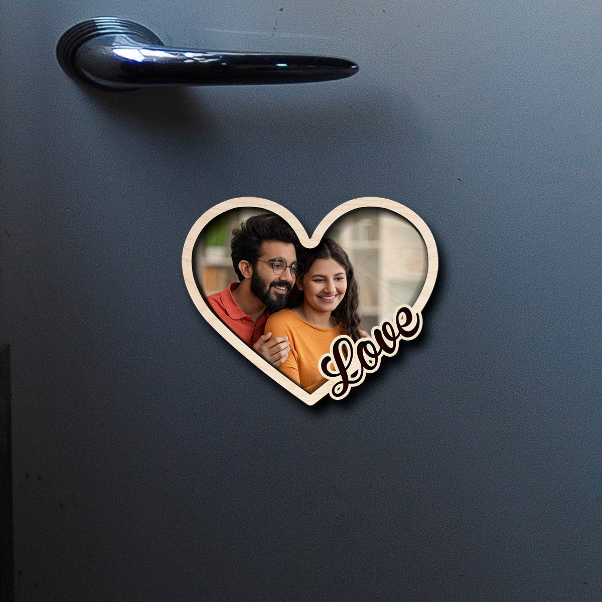 Heart Photo Fridge Magnet – 3D Personalized Print Wood - Sblossom
