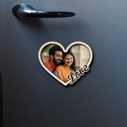 Heart Photo Fridge Magnet – 3D Personalized Print Wood - Sblossom