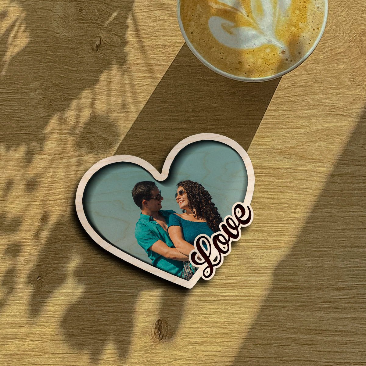 Heart Photo Fridge Magnet – 3D Personalized Print Wood - Sblossom