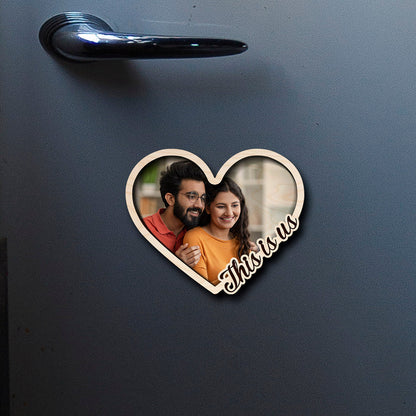Heart Photo Fridge Magnet – 3D Personalized Print Wood - Sblossom