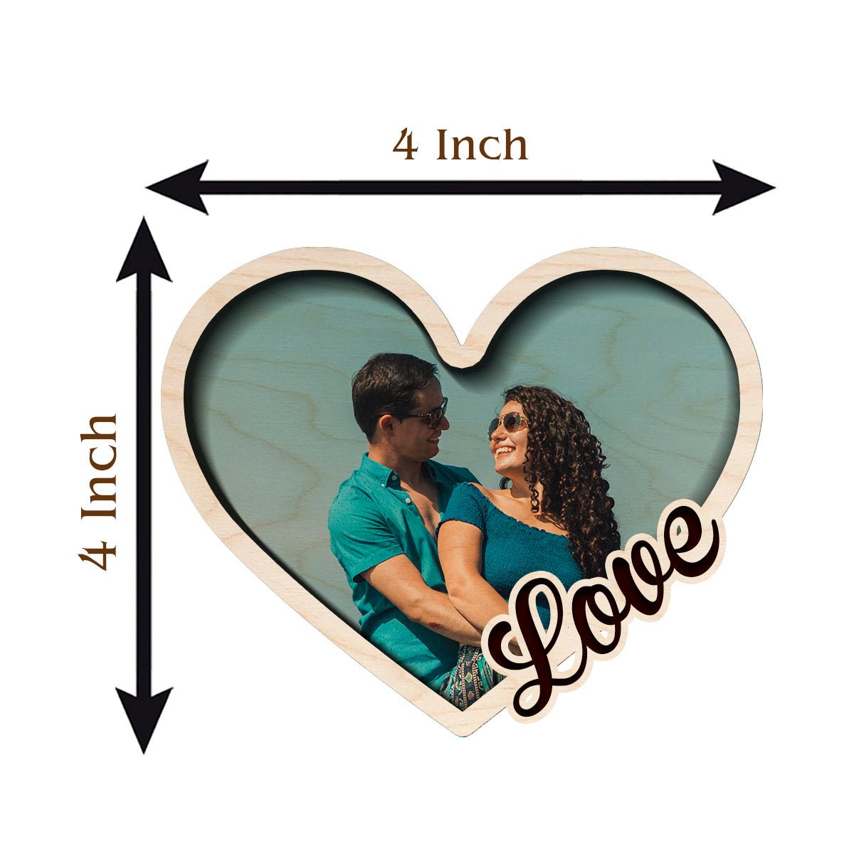 Heart Photo Fridge Magnet – 3D Personalized Print Wood - Sblossom