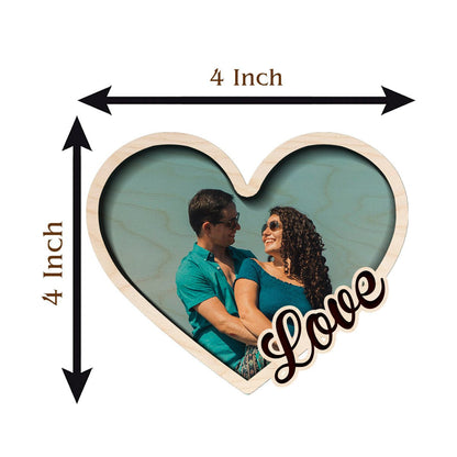 Heart Photo Fridge Magnet – 3D Personalized Print Wood - Sblossom