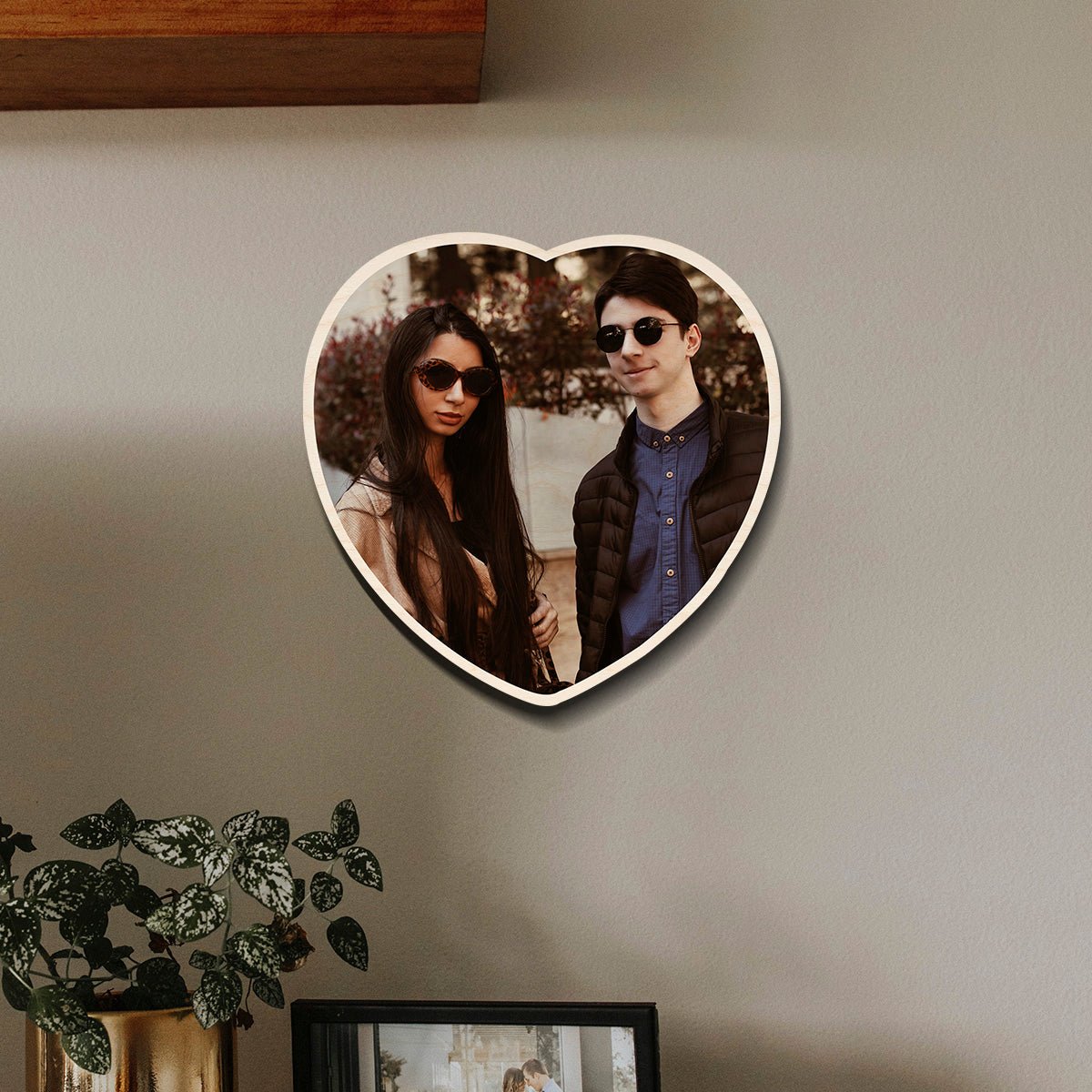 Heart Shape Photo Frame – Personalized Couple Photo Wood - Sblossom