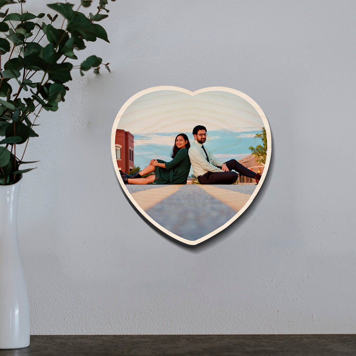 Heart Shape Photo Frame – Personalized Couple Photo Wood - Sblossom