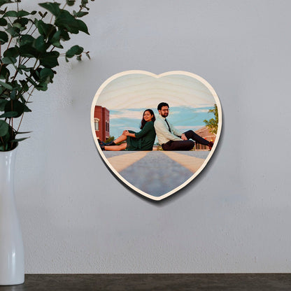 Heart Shape Photo Frame – Personalized Couple Photo Wood - Sblossom