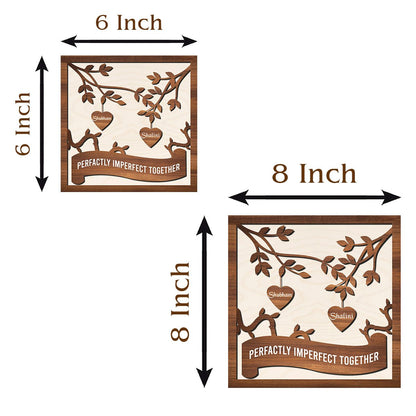 Heart Sign Wood Print – Personalized Couple Names - Sblossom