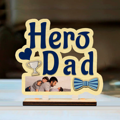 Hero Dad Table Top – Personalized Photo for Father Wood - Sblossom