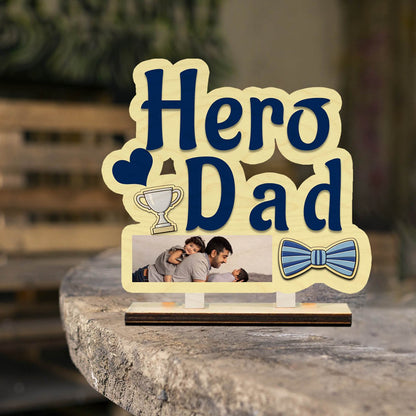 Hero Dad Table Top – Personalized Photo for Father Wood - Sblossom
