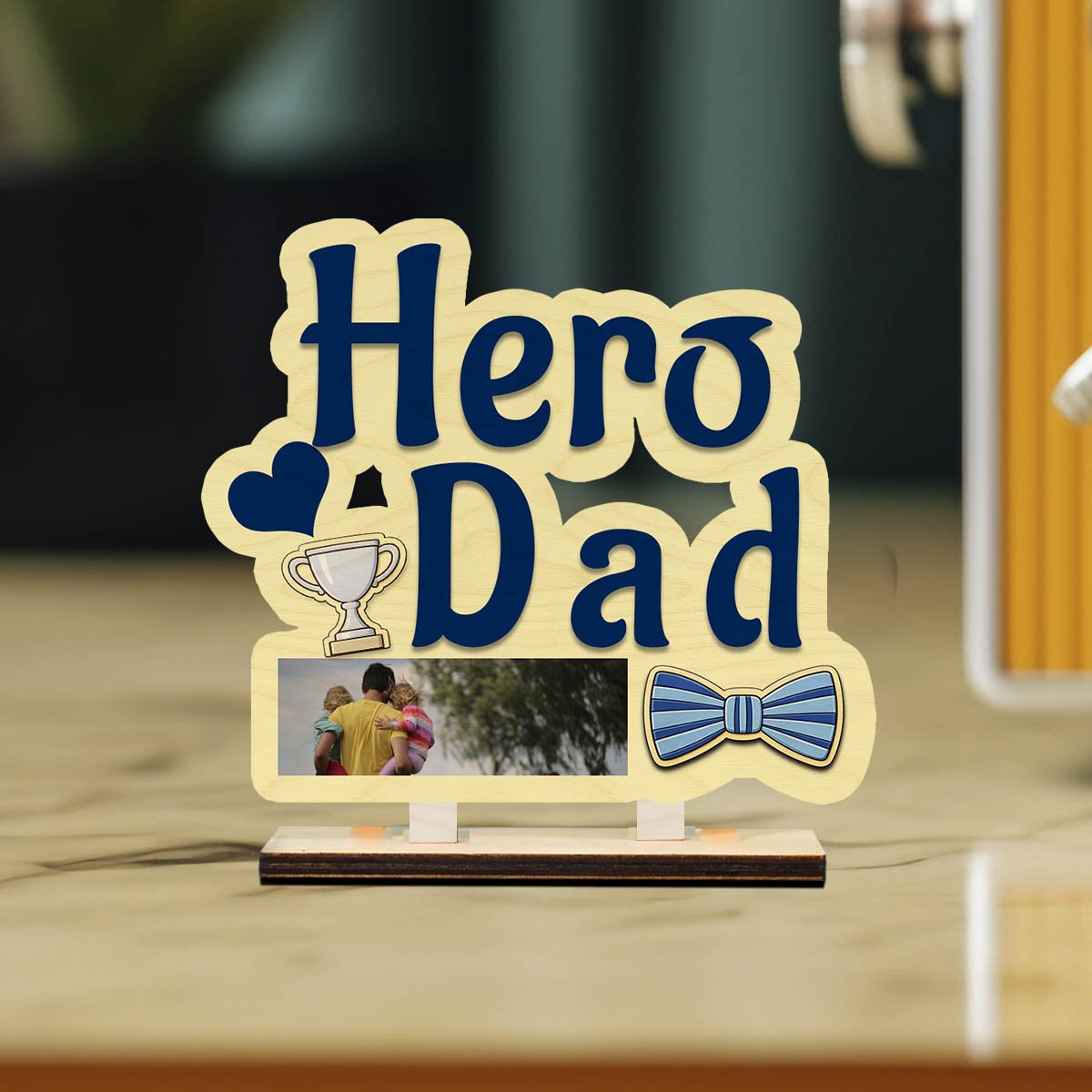Hero Dad Table Top – Personalized Photo for Father Wood - Sblossom