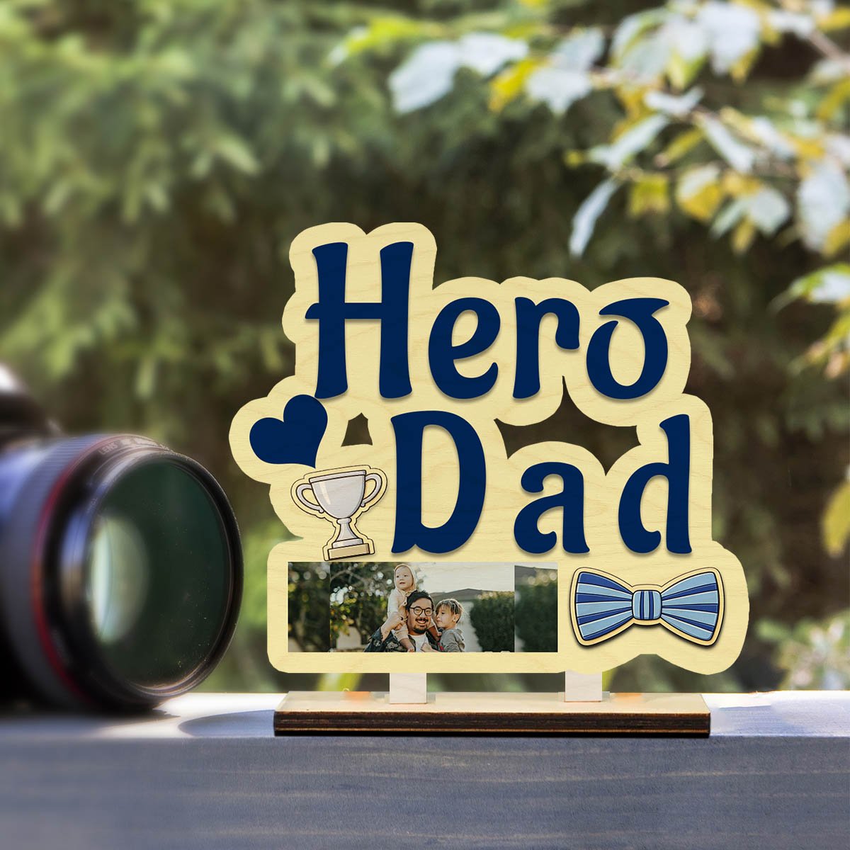 Hero Dad Table Top – Personalized Photo for Father Wood - Sblossom