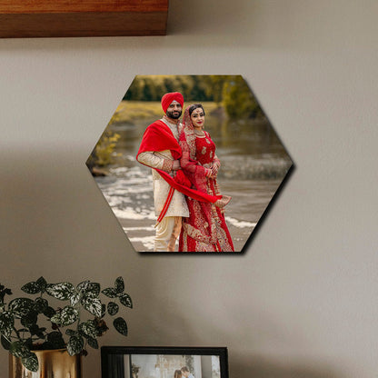 Hexagon Shape Photo Print on Wood – Personalized Pictures - Sblossom