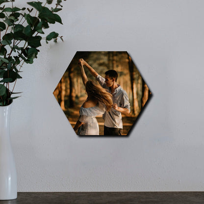 Hexagon Shape Photo Print on Wood – Personalized Pictures - Sblossom