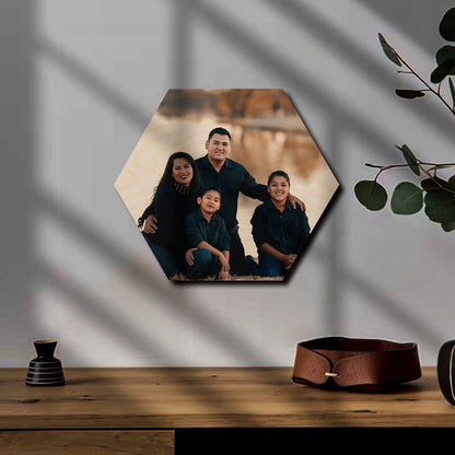 Hexagon Shape Photo Print on Wood – Personalized Pictures - Sblossom