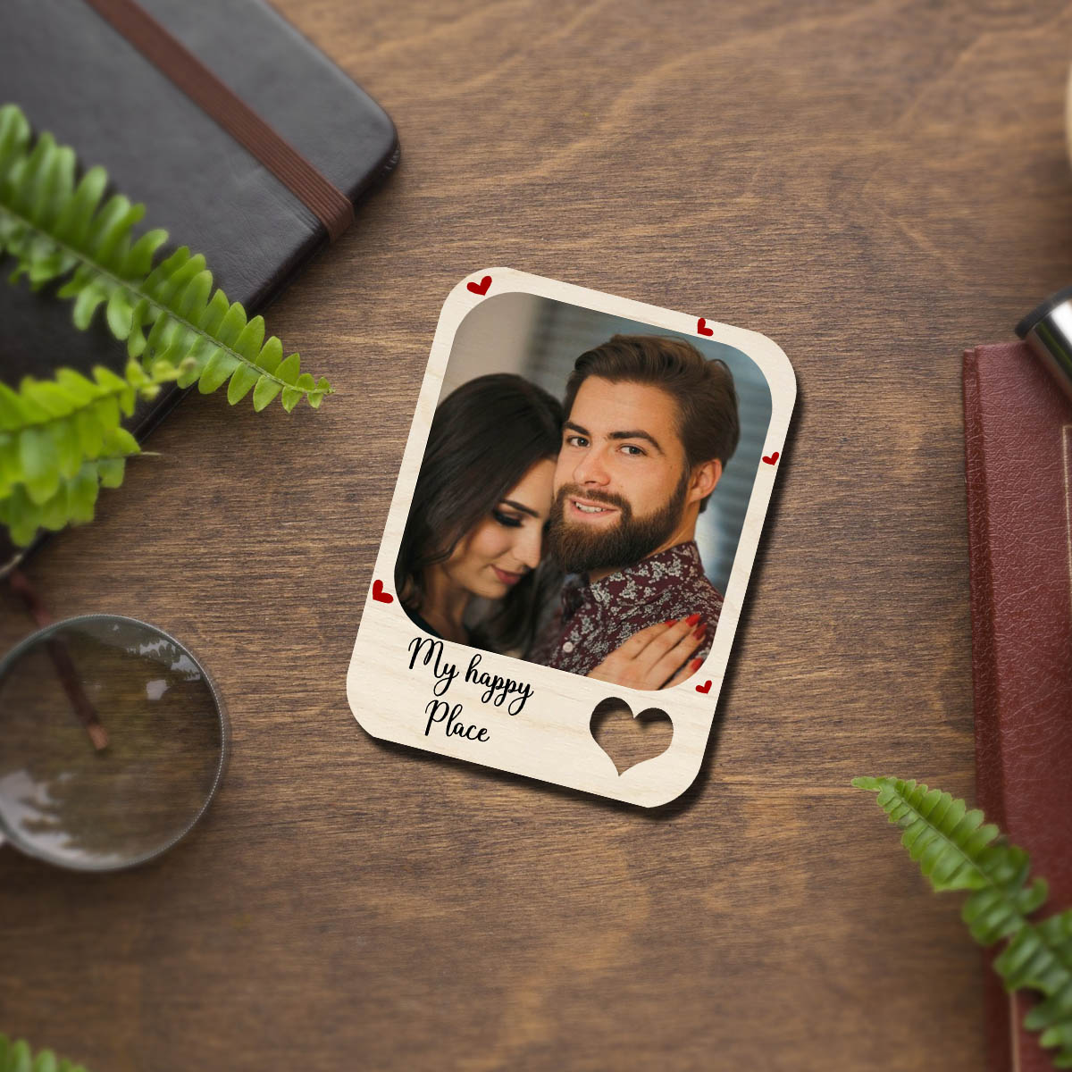 Honeymoon Couple Fridge Magnet – You & Me Photo Wood - Sblossom