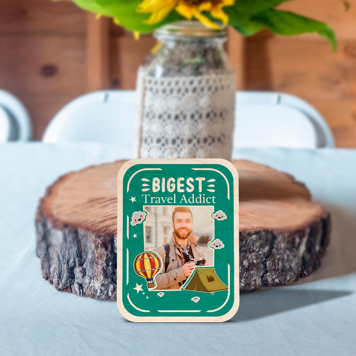 Honeymoon Couple Fridge Magnet – You & Me Photo Wood - Sblossom