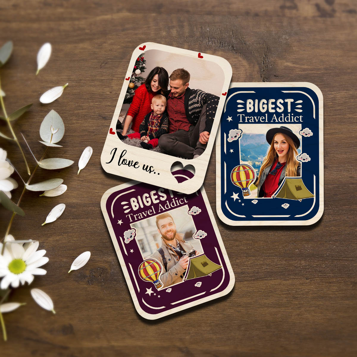 Honeymoon Couple Fridge Magnet – You & Me Photo Wood - Sblossom