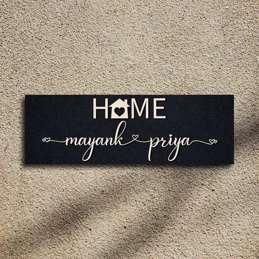 House Heart Couple Name Plate – Black HOME in 3D - Sblossom