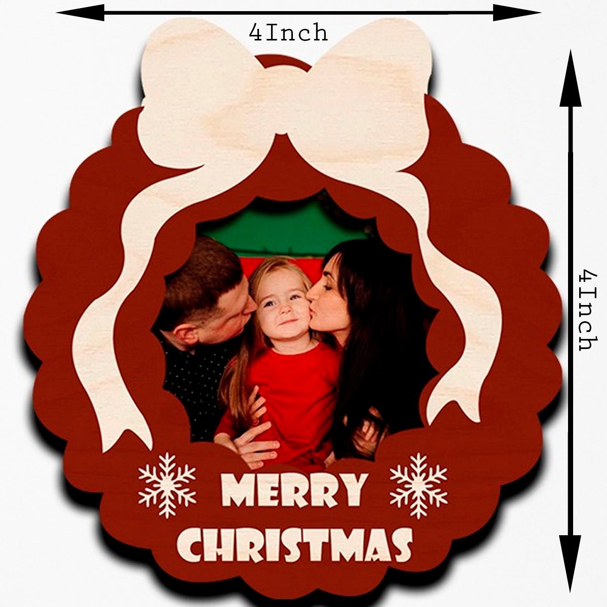 House Shape Christmas Magnet – Family Photo Wood Design - Sblossom