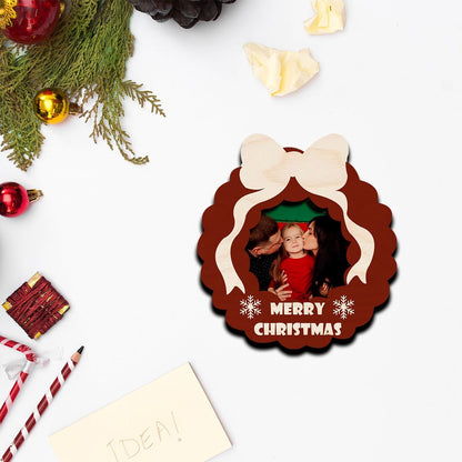 House Shape Christmas Magnet – Family Photo Wood Design - Sblossom