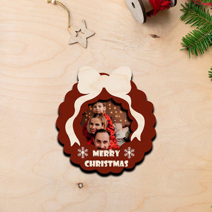 House Shape Christmas Magnet – Family Photo Wood Design - Sblossom