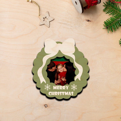 House Shape Christmas Magnet – Family Photo Wood Design - Sblossom