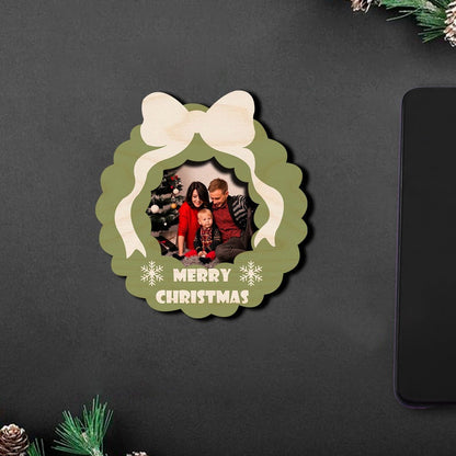 House Shape Christmas Magnet – Family Photo Wood Design - Sblossom