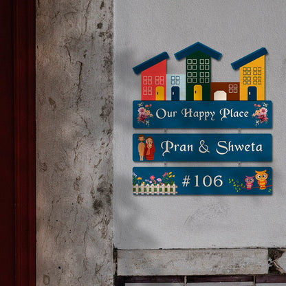 House Shape Couple Name Plate – Hanging Houses Panel - Sblossom