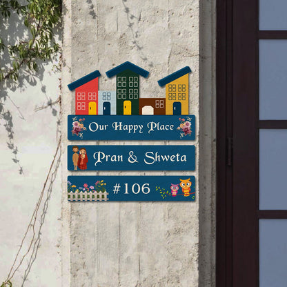 House Shape Couple Name Plate – Hanging Houses Panel - Sblossom