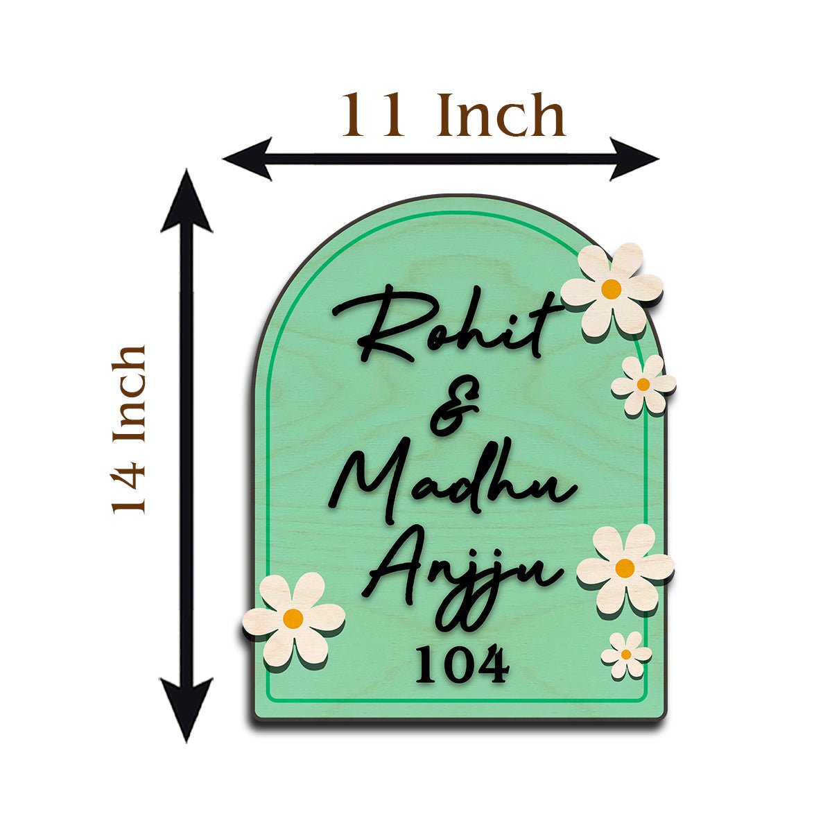 House Wooden Name Plate Design – Daisy & House Icon 3D - Sblossom