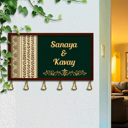 Husband Wife Couple Name Plate for Door – Green 3D - Sblossom