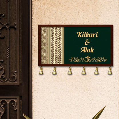Husband Wife Couple Name Plate for Door – Green 3D - Sblossom