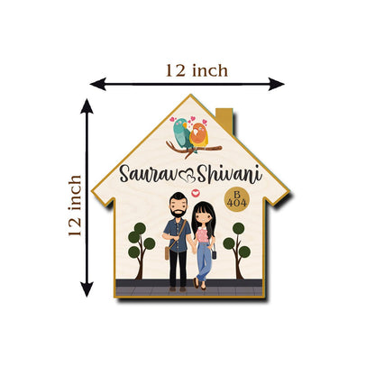 Hut Shape Couple Name Plate – White Lovebird Hut - Sblossom