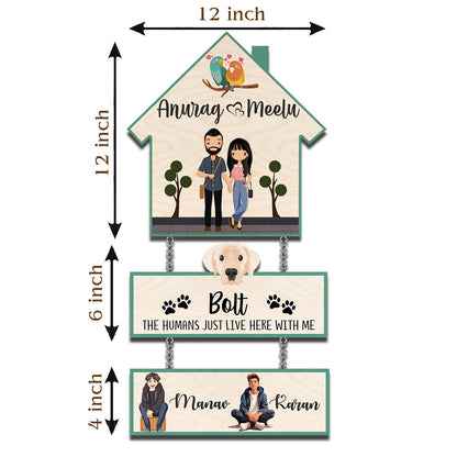 Hut-Style Family Name Plate for Home with Kids Names - Sblossom