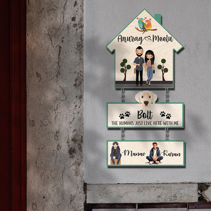 Hut-Style Family Name Plate for Home with Kids Names - Sblossom
