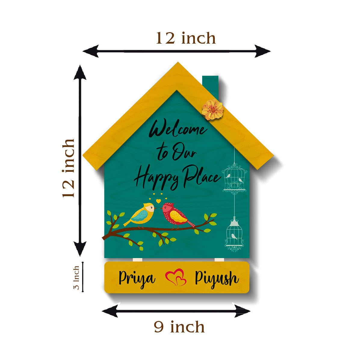 Hut-Style Welcome Name Board Design for Home - Sblossom