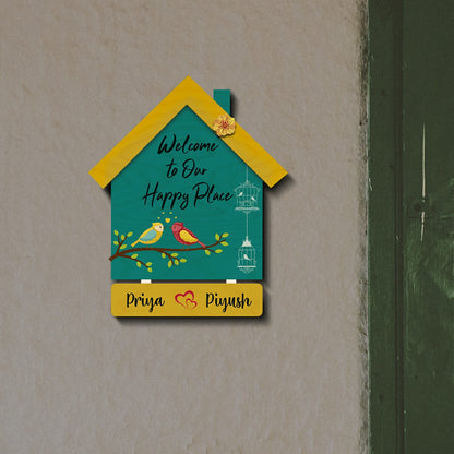 Hut-Style Welcome Name Board Design for Home - Sblossom