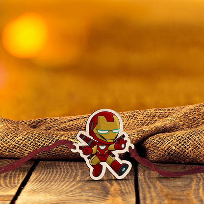 Iron Man Kids Rakhi in Wood with Avengers Design for Brother - Sblossom