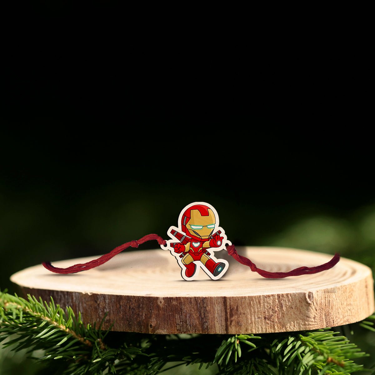 Iron Man Kids Rakhi in Wood with Avengers Design for Brother - Sblossom