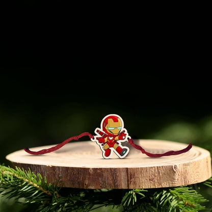 Iron Man Kids Rakhi in Wood with Avengers Design for Brother - Sblossom