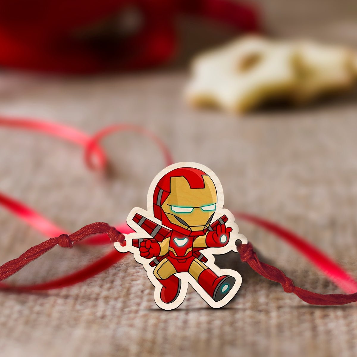 Iron Man Kids Rakhi in Wood with Avengers Design for Brother - Sblossom