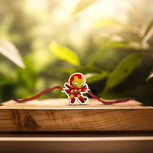 Iron Man Kids Rakhi in Wood with Avengers Design for Brother - Sblossom