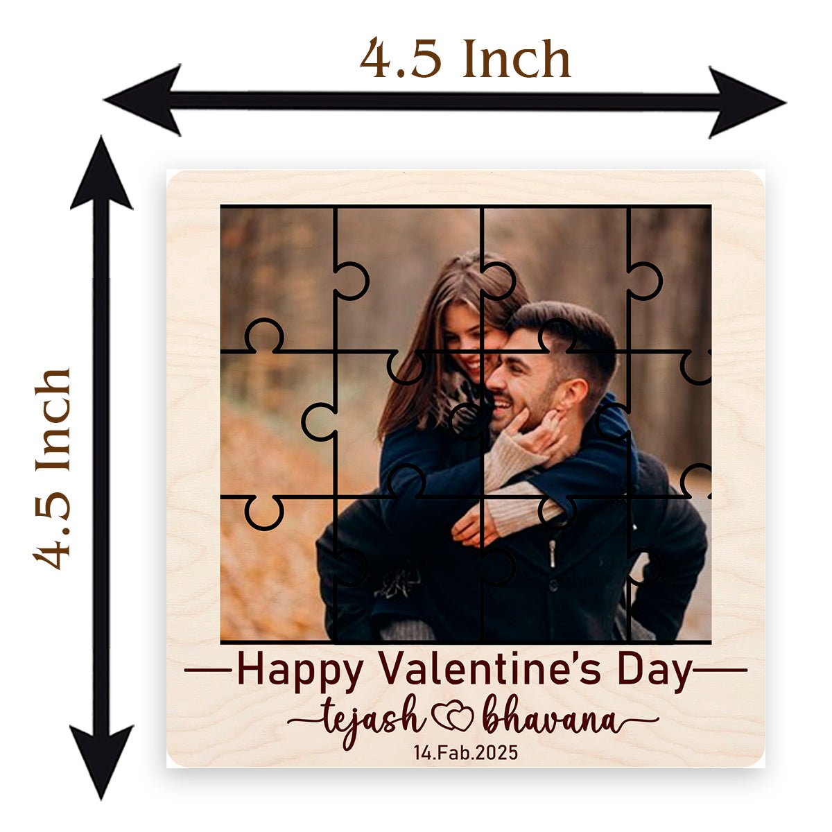 Jigsaw Couple Fridge Magnet in Wood with You Me Photo Design - Sblossom
