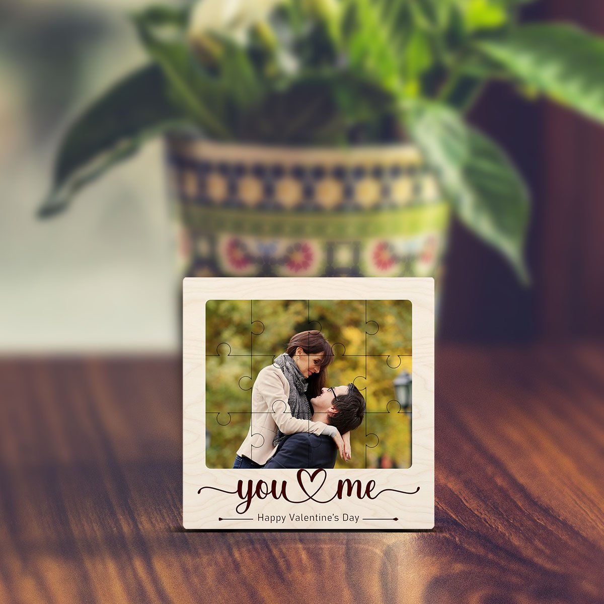 Jigsaw Couple Fridge Magnet in Wood with You Me Photo Design - Sblossom